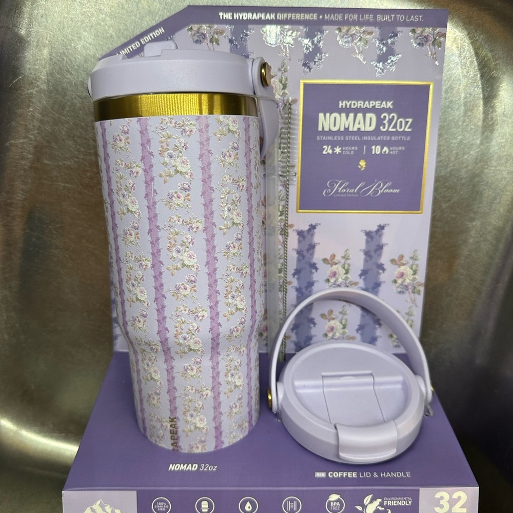 Hydrapeak Nomad 32oz LAVENDER Floral Bloom LIMITED EDITION